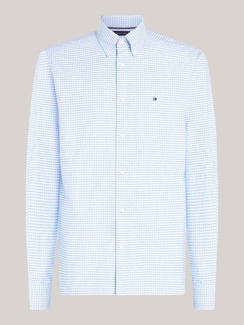 Camisa Heritage Oxford Gingham Regular Fit Celeste Tommy Hilfiger-4