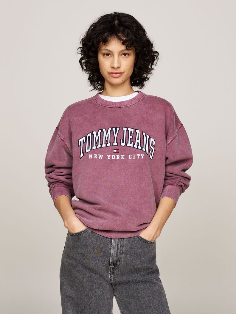 Polerón Varsity Logo Corte Amplio Morado Tommy Hilfiger-0