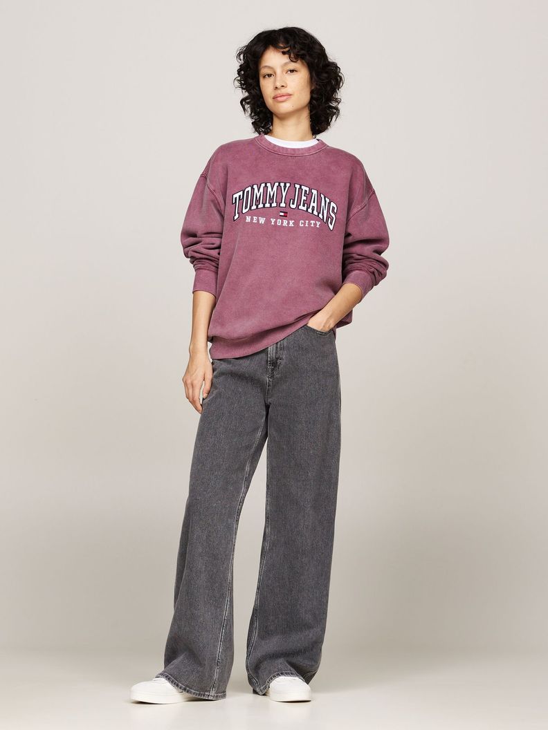 Polerón Varsity Logo Corte Amplio Morado Tommy Hilfiger-1