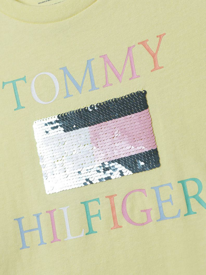 Polera Con Bandera Lentejuelas Amarillo Tommy Hilfiger-3