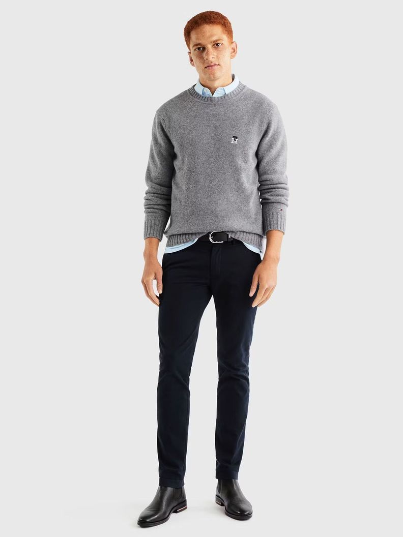 SWEATER LOGO MONOGRAM GRIS TOMMY HILFIGER-1