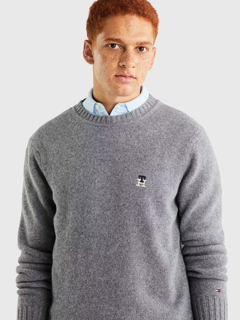 SWEATER LOGO MONOGRAM GRIS TOMMY HILFIGER-3