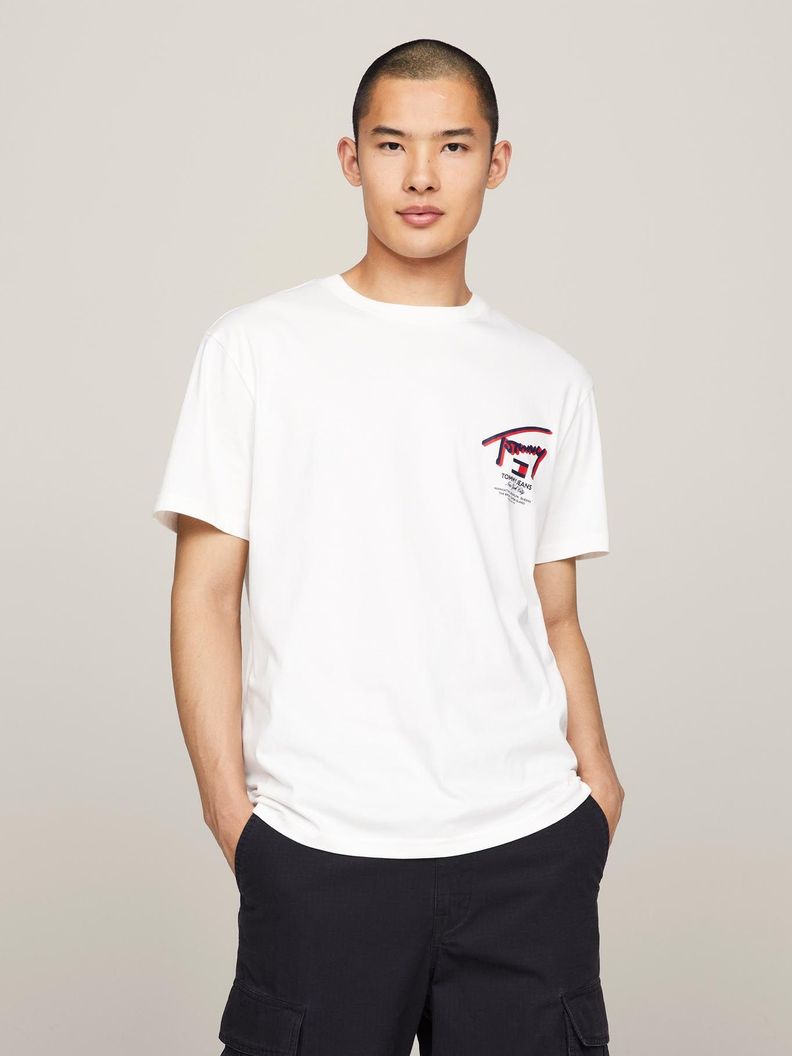 Polera Con Logo 3D Regular Fit Blanco Tommy Jeans-0