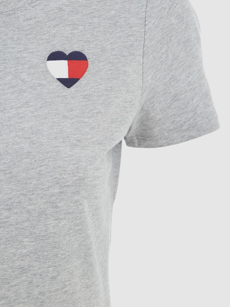 Polera Corazones Logo Bandera Gris Tommy Hilfiger-2