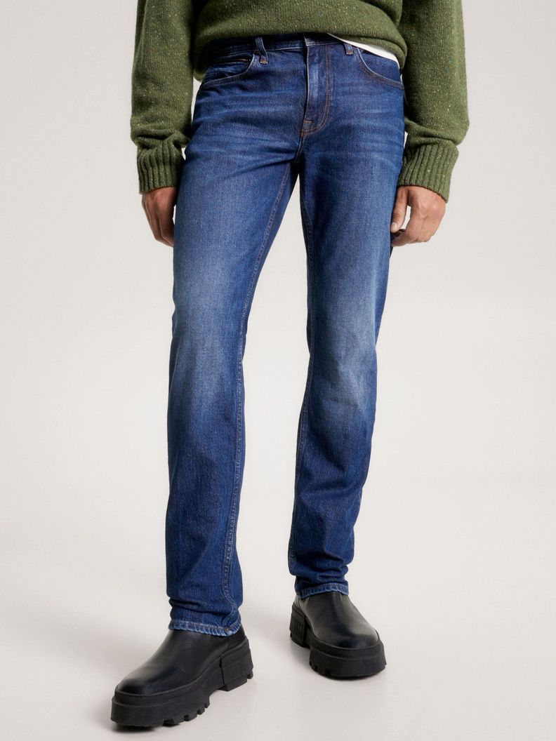 Jeans Denton Con Efecto Lavado Azul Tommy Hilfiger-1