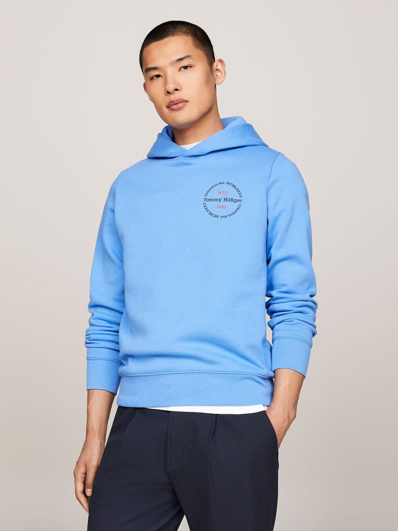Polerón Hoodie Con Logo Chest Celeste Tommy Hilfiger-0