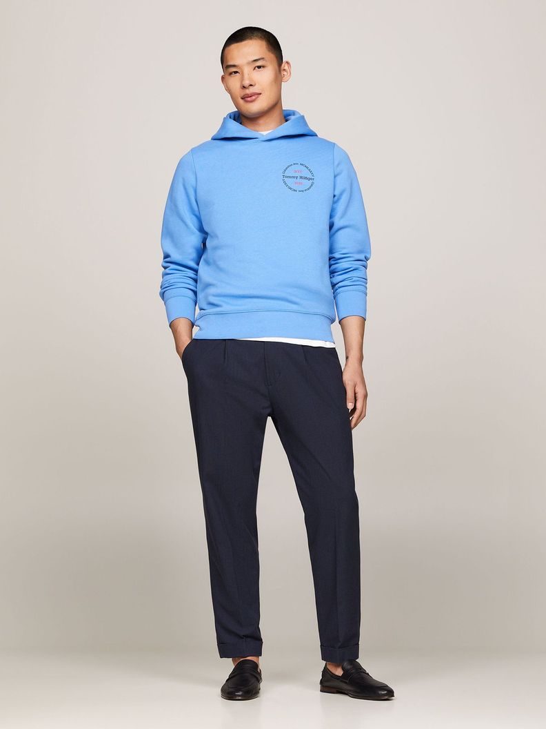 Polerón Hoodie Con Logo Chest Celeste Tommy Hilfiger-1