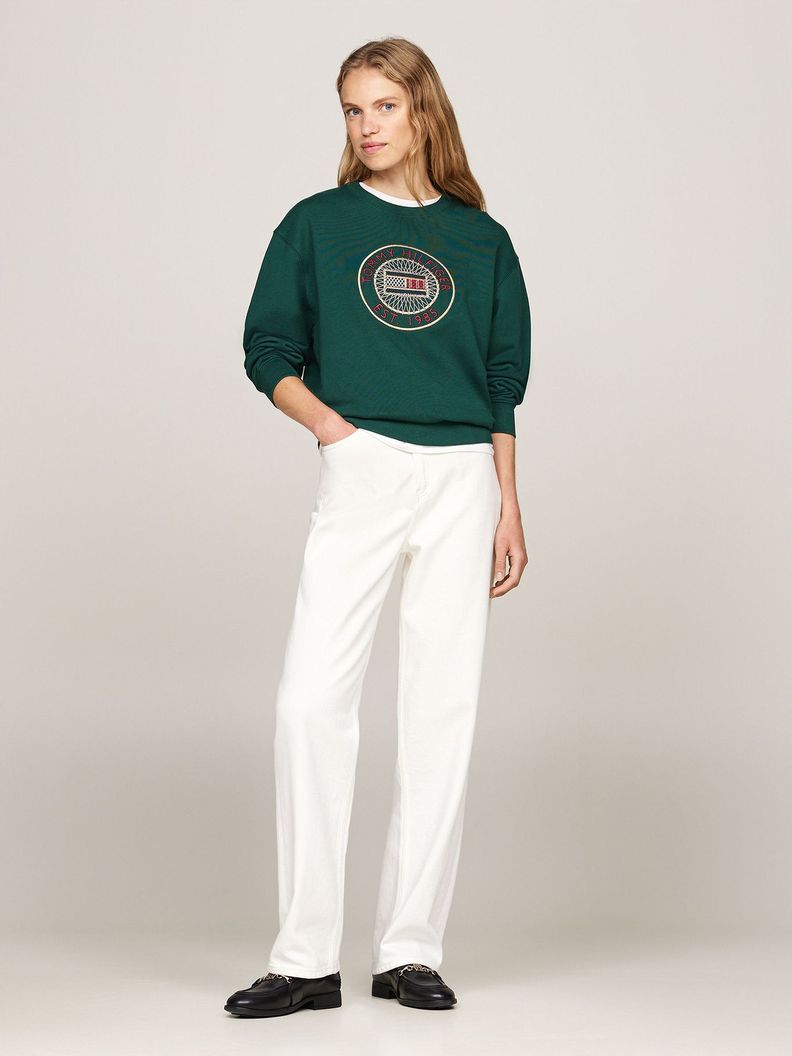 Polerón Nautico Logo Bordado Verde Tommy Hilfiger-1