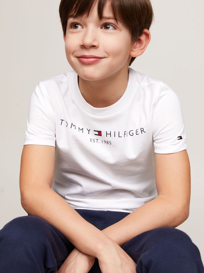 Polera Kids Essential Logo C-Neck Blanco Tommy Hilfiger-3