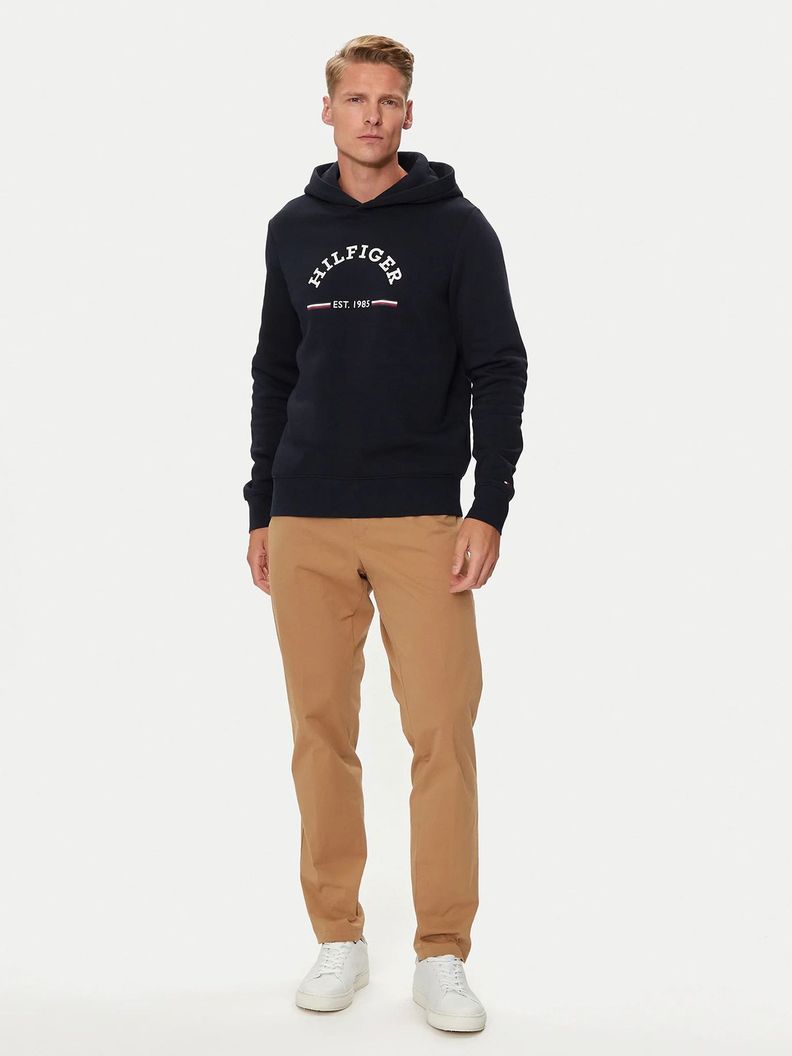 Polerón Con Gorro Y Logo Estampado Azul Tommy Hilfiger-1