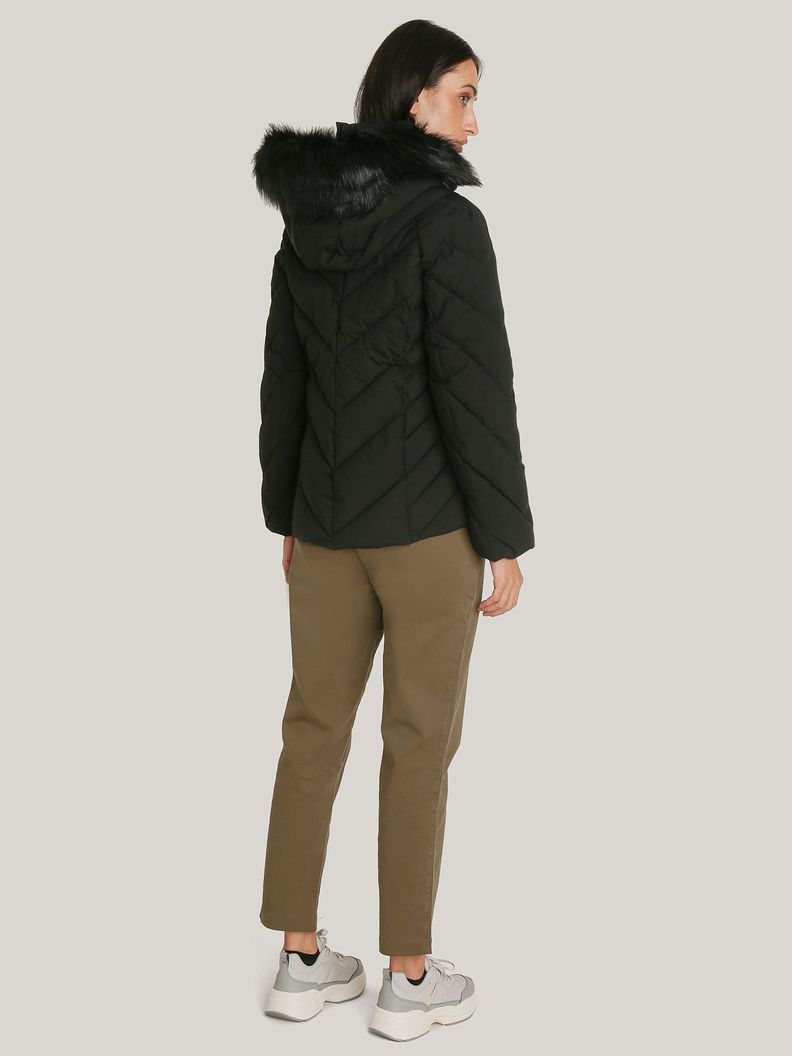 Parka Acolchada Con Gorro Teddy Negro Tommy Hilfiger-2