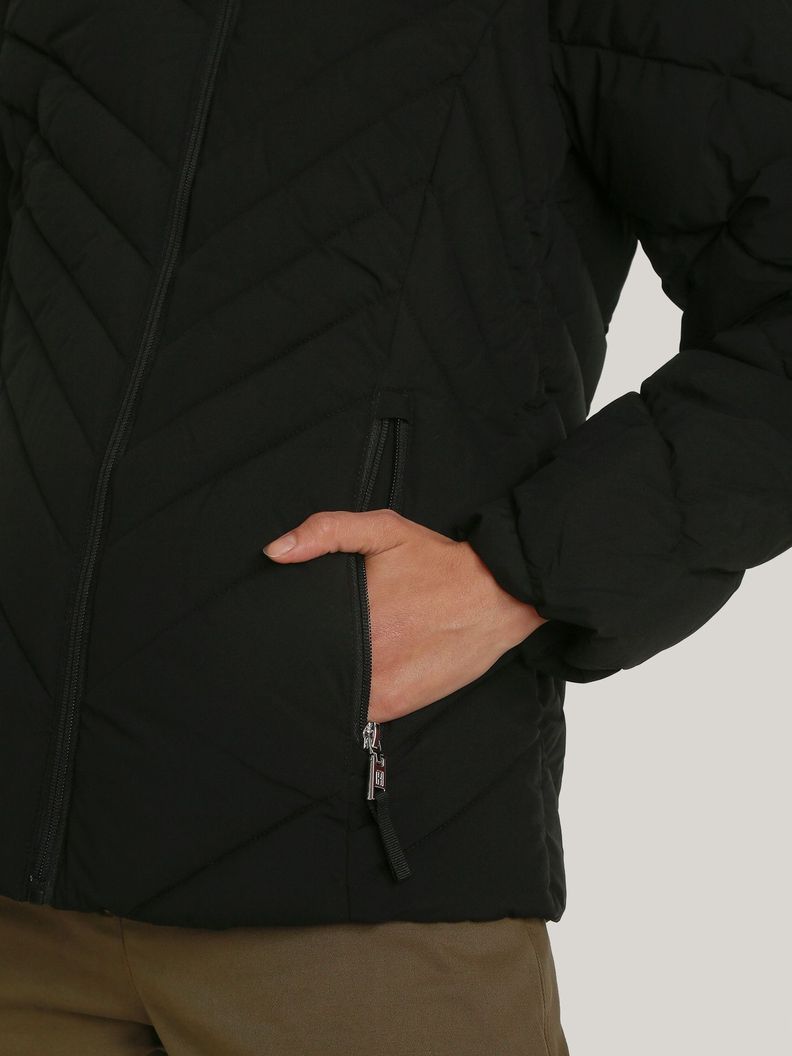 Parka Acolchada Con Gorro Teddy Negro Tommy Hilfiger-4