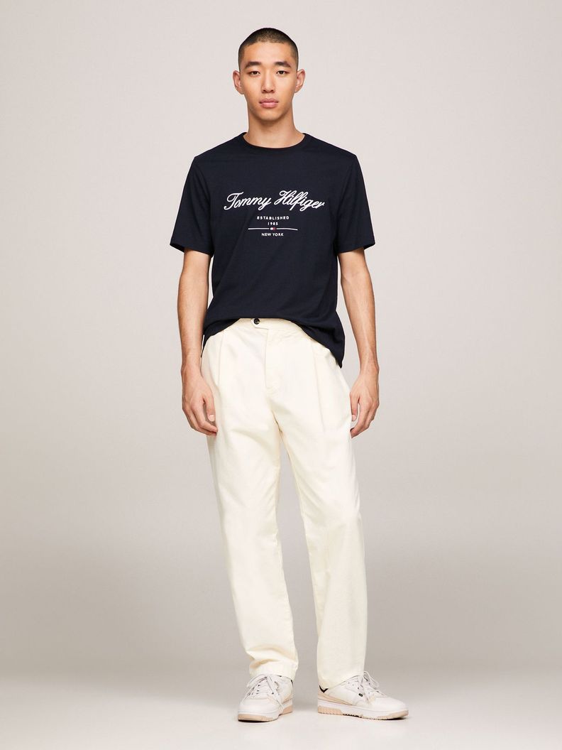 Polera Con Script Logo Azul Tommy Hilfiger-1