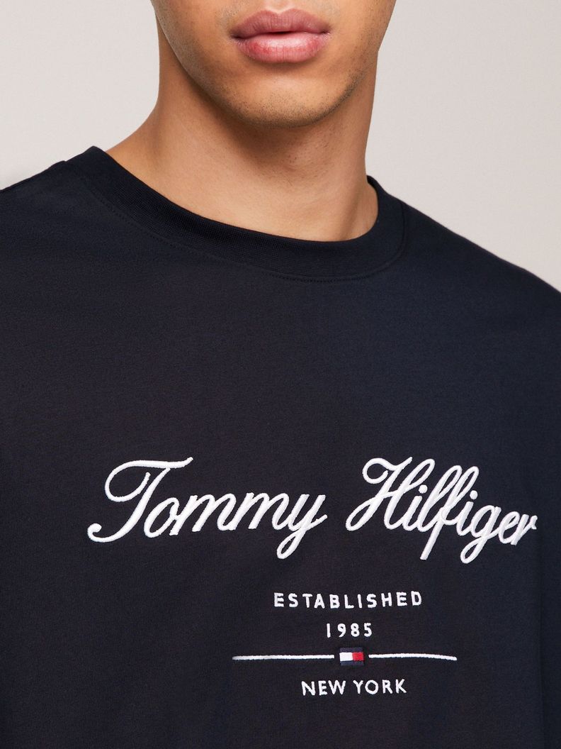 Polera Con Script Logo Azul Tommy Hilfiger-3