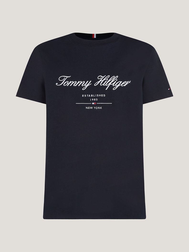 Polera Con Script Logo Azul Tommy Hilfiger-4