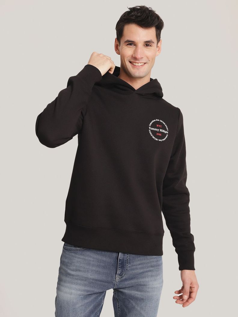 Polerón Hoodie Con Logo Chest Negro Tommy Hilfiger-0