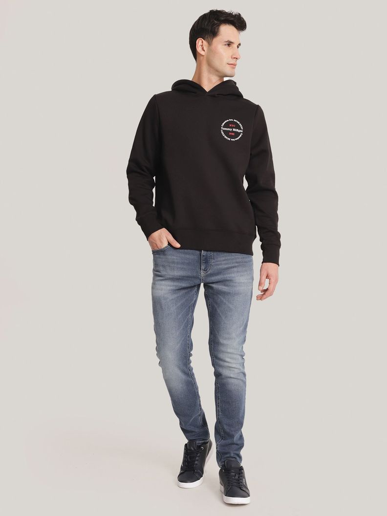 Polerón Hoodie Con Logo Chest Negro Tommy Hilfiger-1