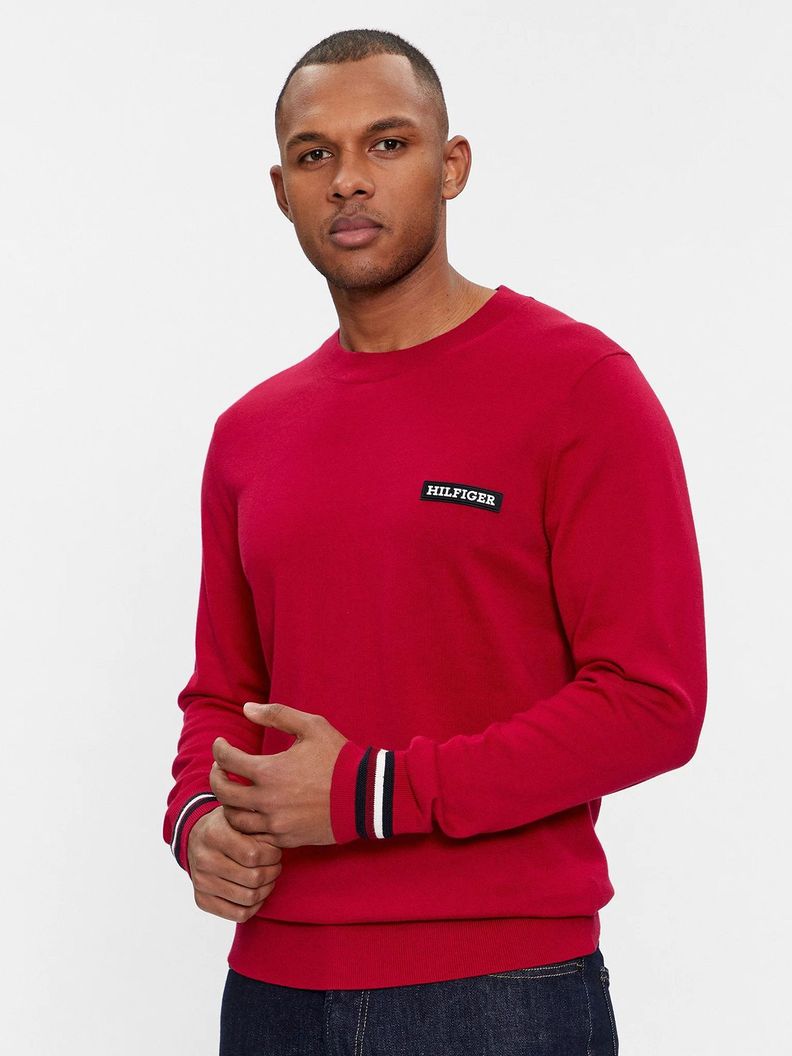 SWEATER GLOBAL STRIPE LOGO ROJO TOMMY HILFIGER-0
