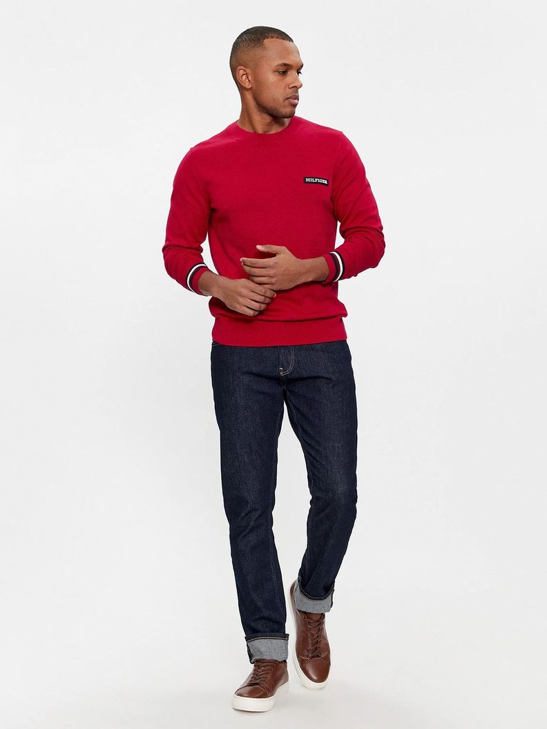 SWEATER GLOBAL STRIPE LOGO ROJO TOMMY HILFIGER-1
