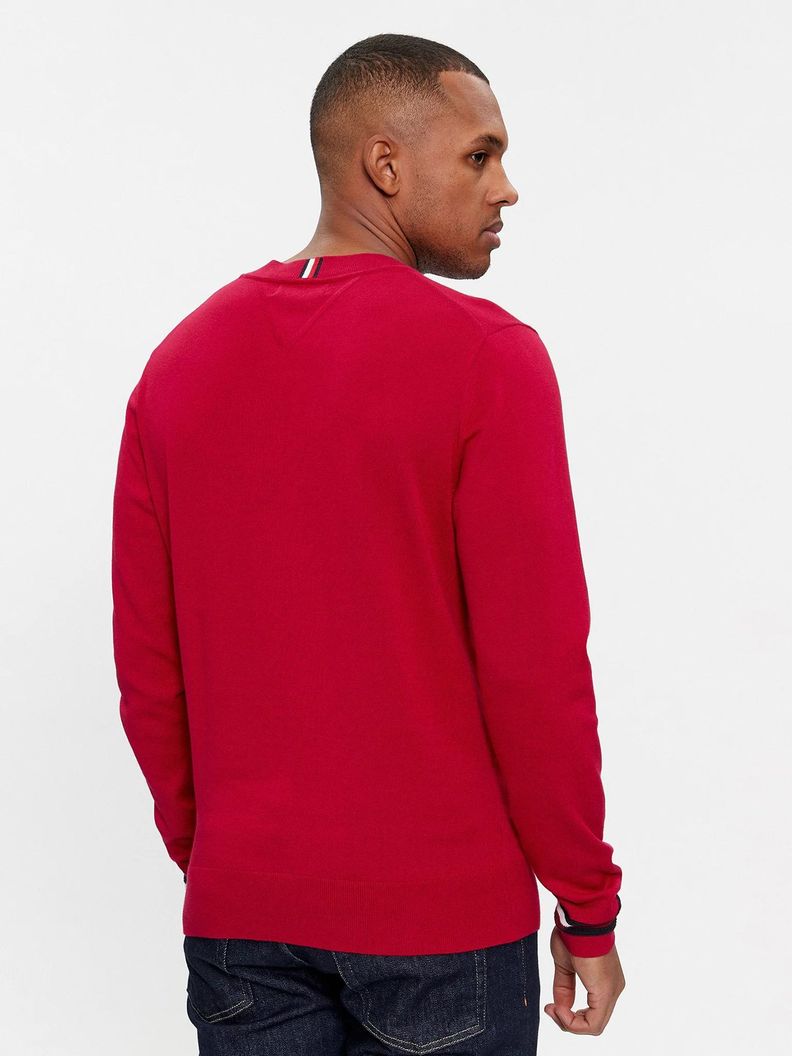 SWEATER GLOBAL STRIPE LOGO ROJO TOMMY HILFIGER-2