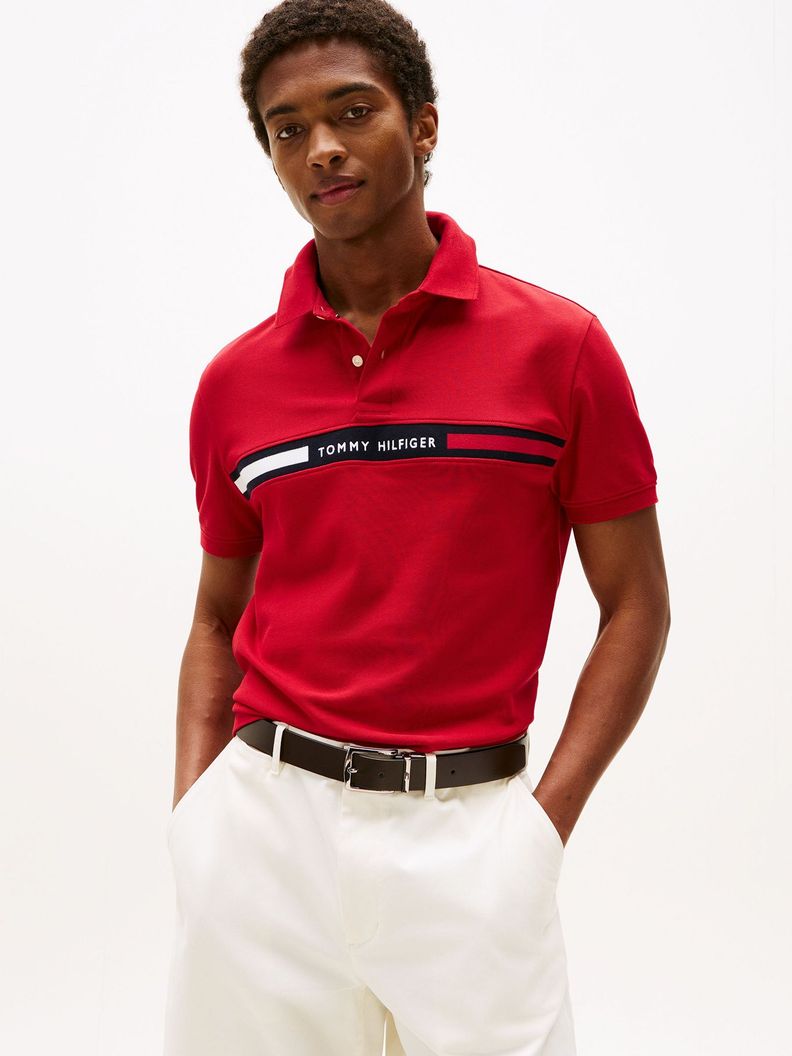 Polo Chest Insert Logo Regular Fit Rojo XS
