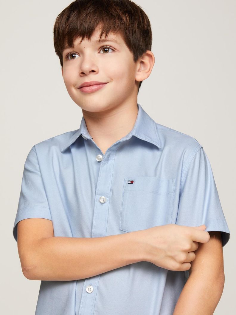 Camisa Logo Esencial Celeste Tommy Hilfiger-3
