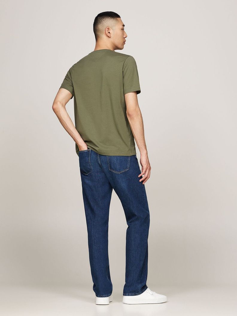 Polera De Cuello Redondo Con Logo Verde Tommy Hilfiger-2
