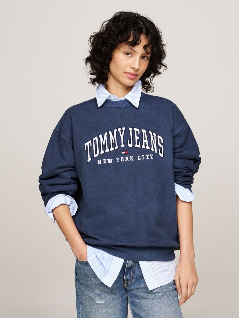 Polerón Varsity Logo Corte Amplio Azul Tommy Hilfiger-0
