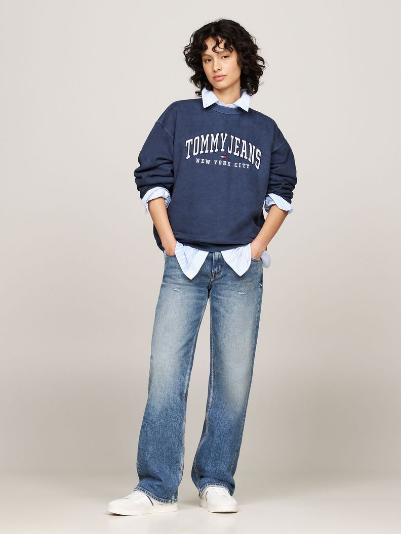 Polerón Varsity Logo Corte Amplio Azul Tommy Hilfiger-1