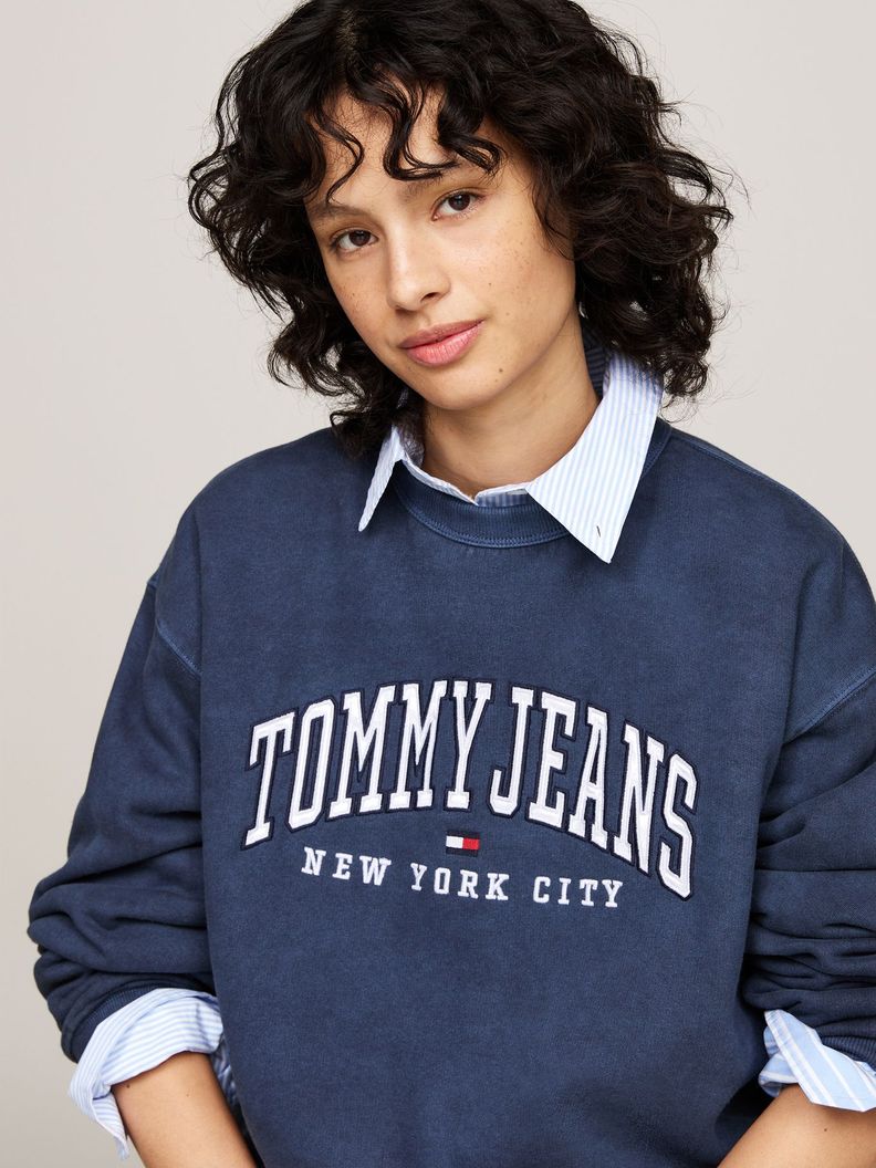 Polerón Varsity Logo Corte Amplio Azul Tommy Hilfiger-3