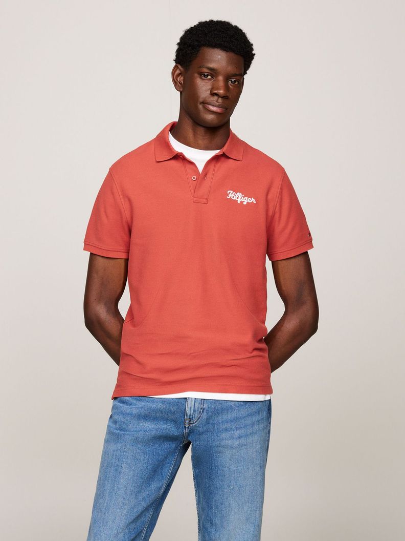Polo Con Logo En Cadeneta Rojo Tommy Hilfiger-0