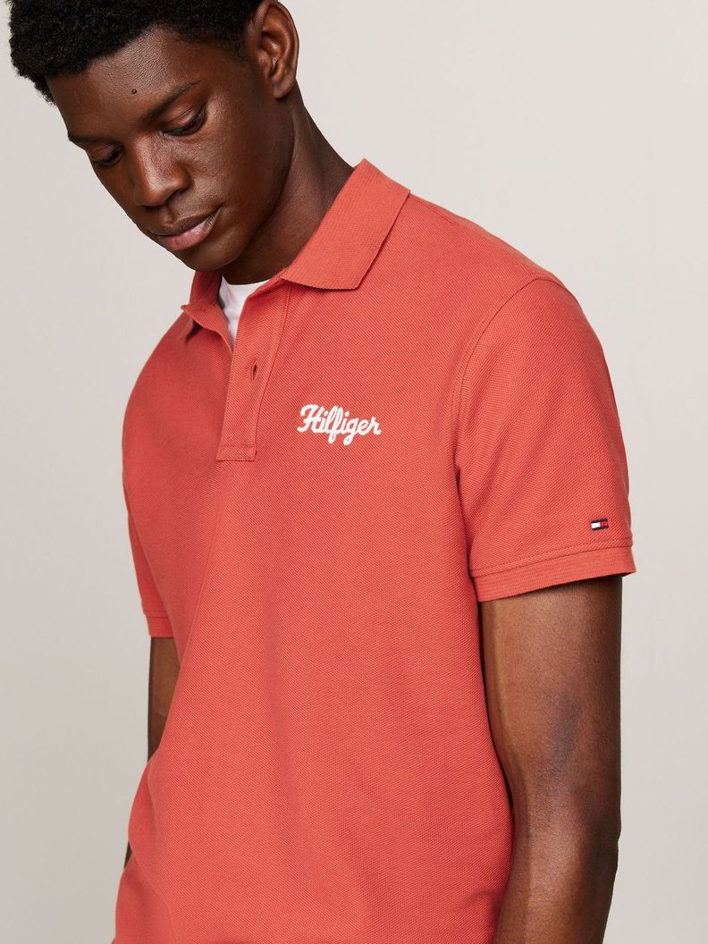 Polo Con Logo En Cadeneta Rojo Tommy Hilfiger-3