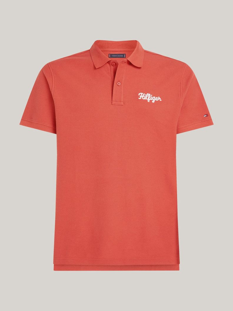 Polo Con Logo En Cadeneta Rojo Tommy Hilfiger-4