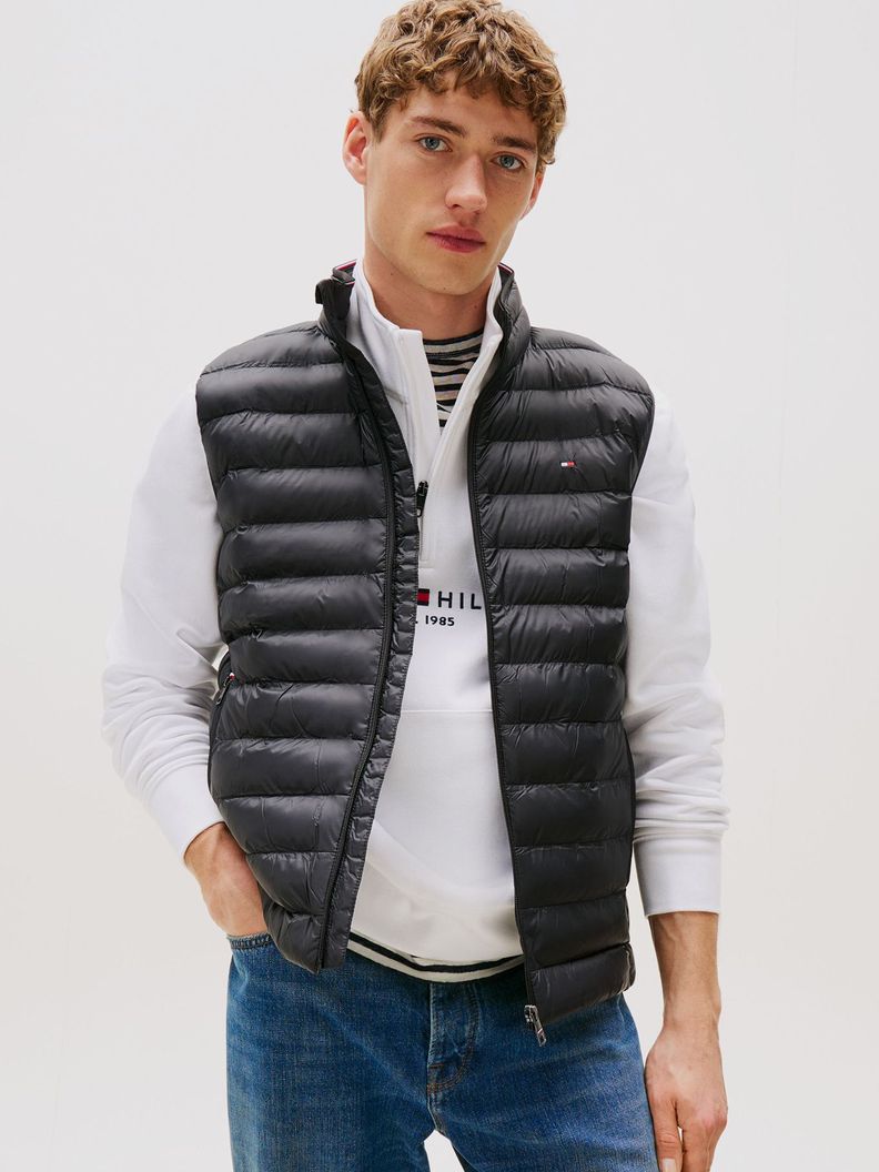 Parka Vest Packable Solid Negro XS