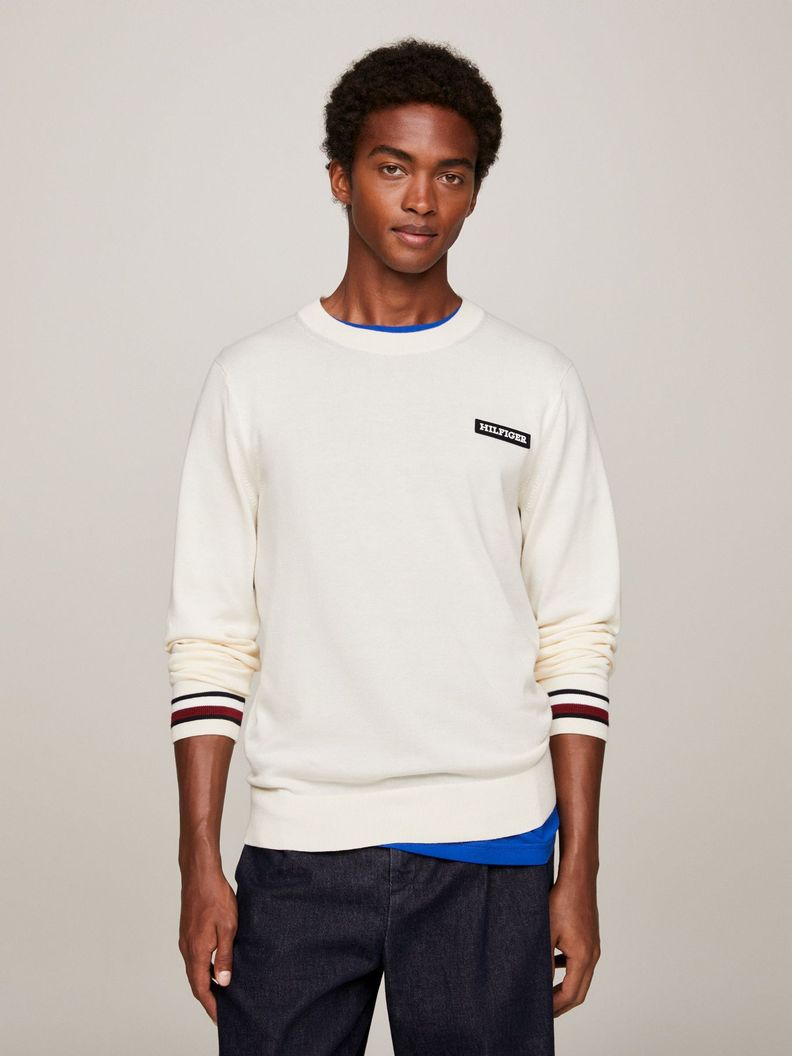 SWEATER GLOBAL STRIPE LOGO BLANCO TOMMY HILFIGER-0