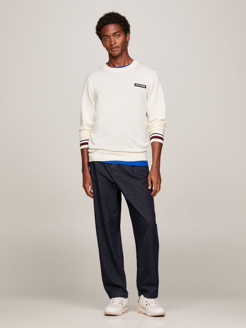 SWEATER GLOBAL STRIPE LOGO BLANCO TOMMY HILFIGER-1