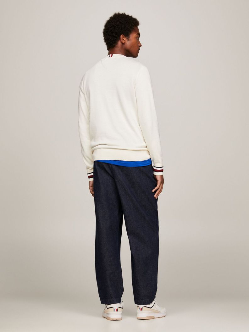 SWEATER GLOBAL STRIPE LOGO BLANCO TOMMY HILFIGER-2