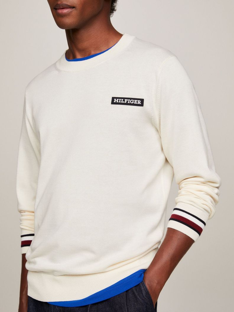 SWEATER GLOBAL STRIPE LOGO BLANCO TOMMY HILFIGER-3