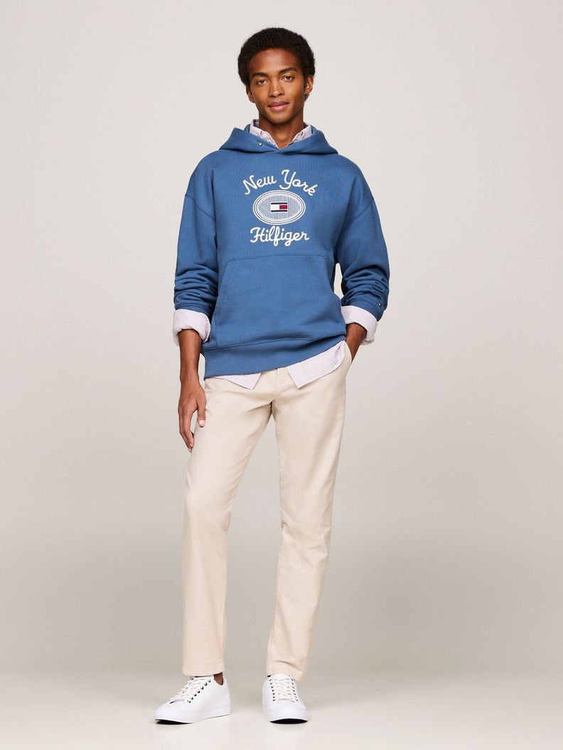 Polerón Hoodie Con Logo Bordado Azul Tommy Hilfiger-1