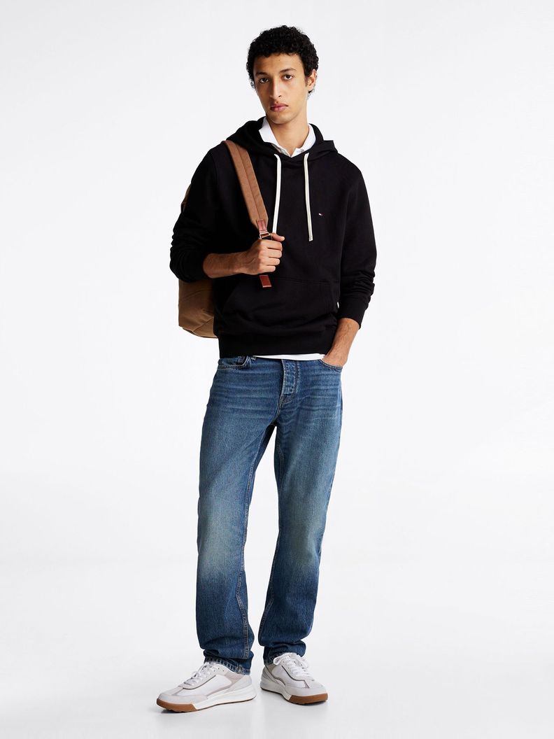 Polerón Hoodie Con Logo Bordado Negro Tommy Hilfiger-1