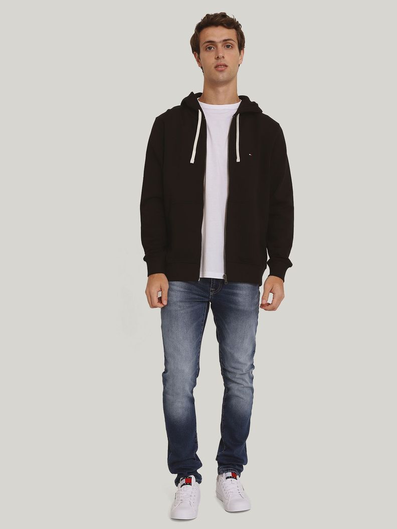 Polerón Hoodie Solic y Cremallera Negro Tommy Hilfiger-1
