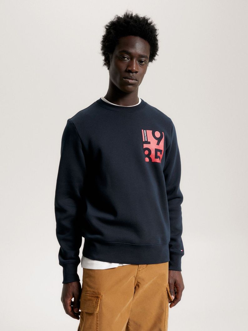 Polerón C-Neck Con Logo Estampado Azul Tommy Hilfiger-0