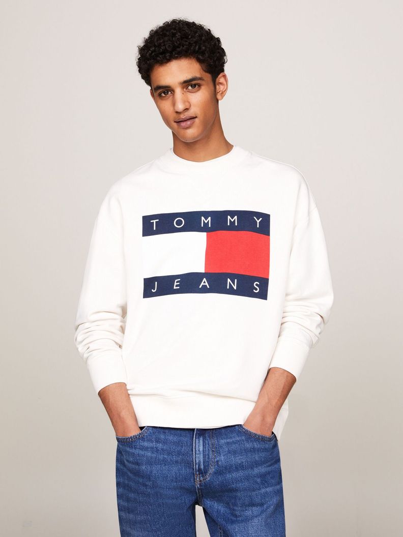 Polerón Con Logo Oversize Relaxed Blanco Tommy Jeans-0