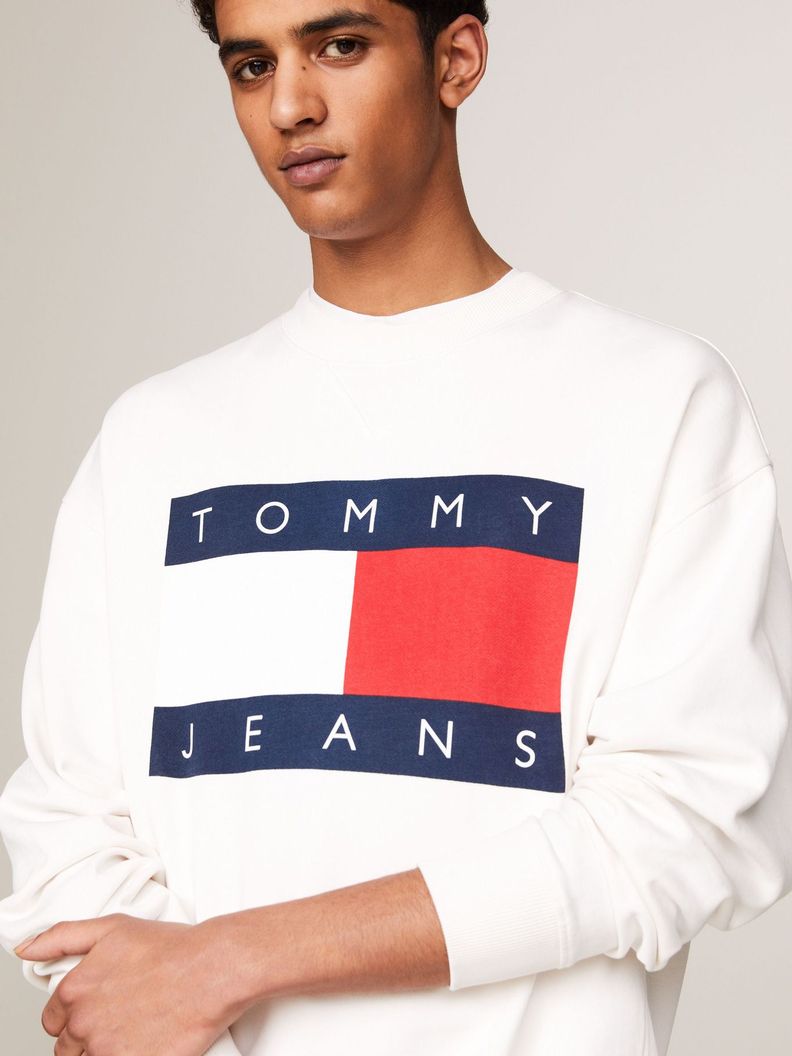 Polerón Con Logo Oversize Relaxed Blanco Tommy Jeans-3