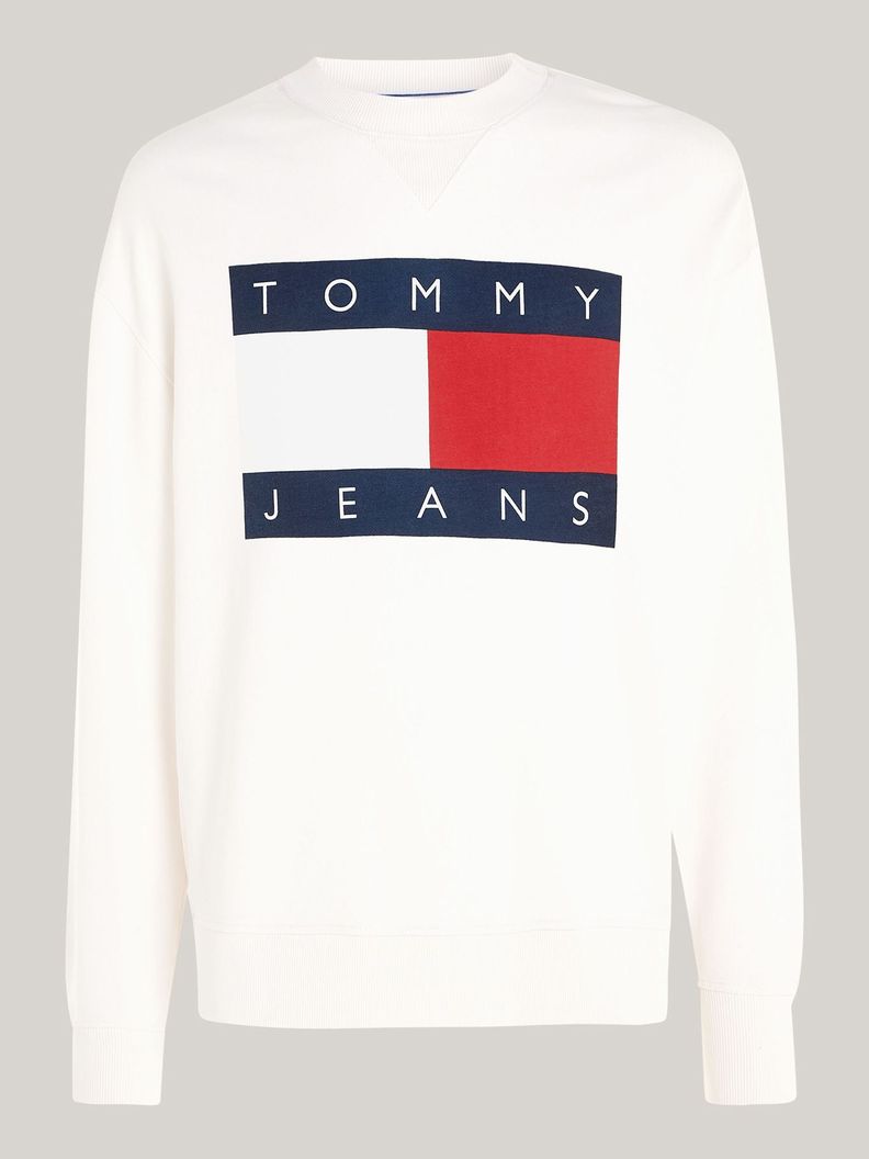 Polerón Con Logo Oversize Relaxed Blanco Tommy Jeans-4
