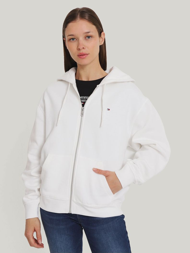 Polerón Hoodie Con Logo Flag Blanco Tommy Hilfiger-0