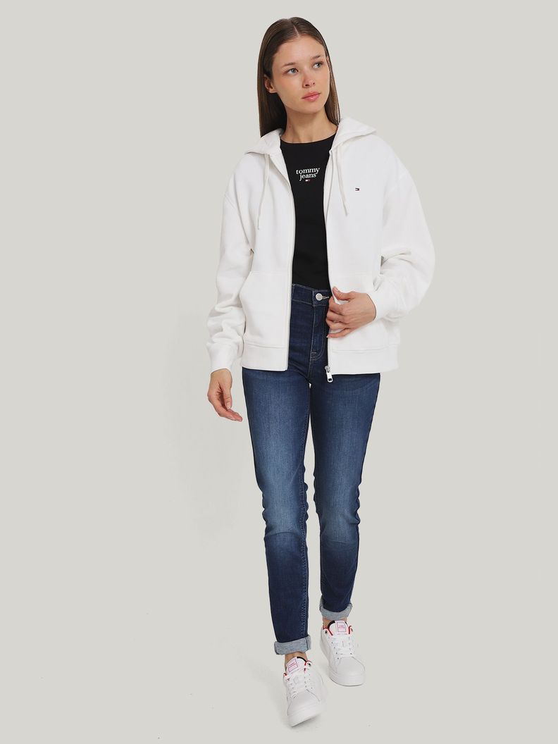 Polerón Hoodie Con Logo Flag Blanco Tommy Hilfiger-1