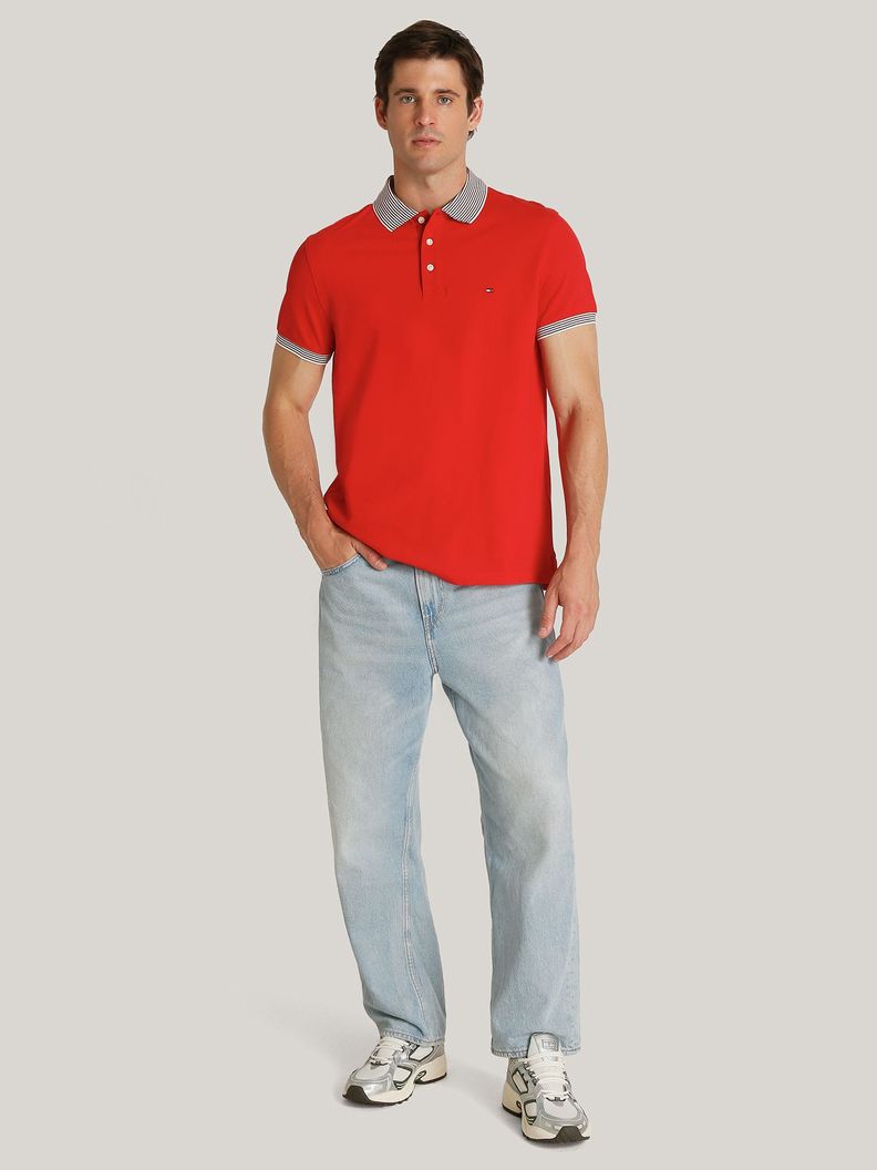 Polo Con Rayas Regular Fit Rojo Tommy Hilfiger-1