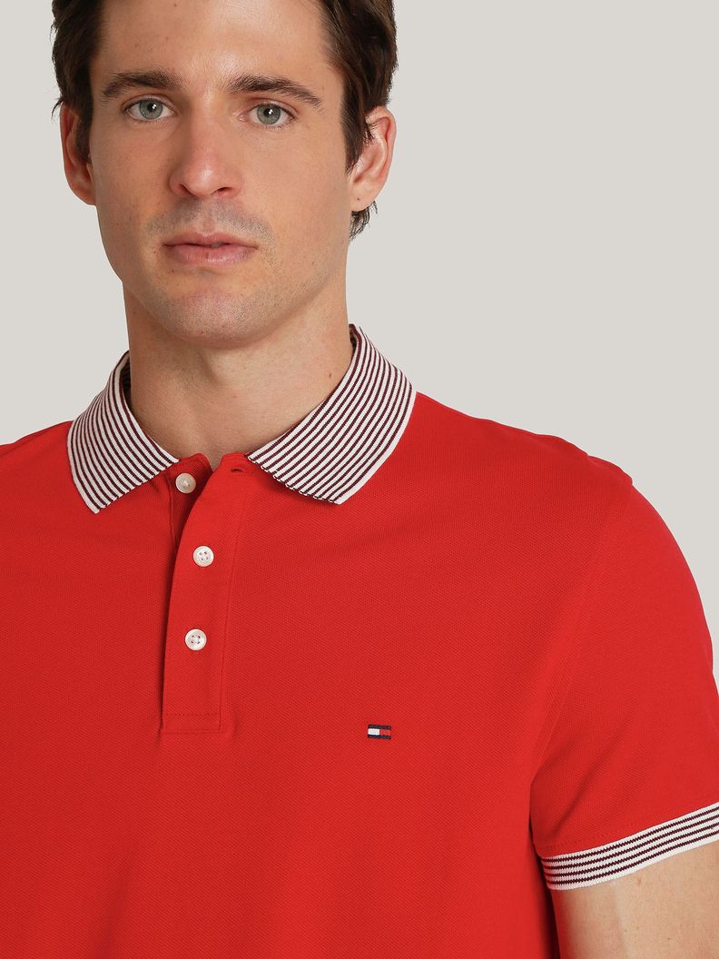 Polo Con Rayas Regular Fit Rojo Tommy Hilfiger-3