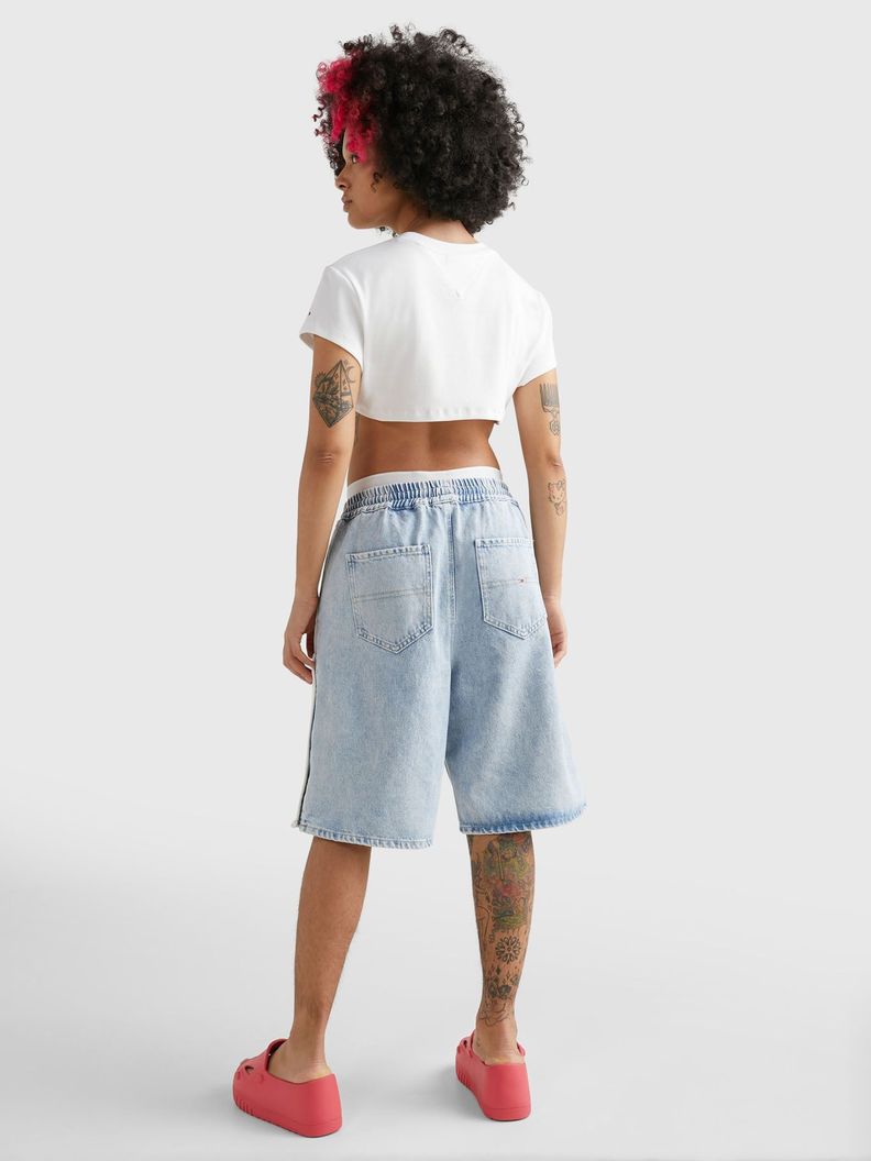 Polera Super Cropped Logo Invertido Blanco Tommy Jeans-2